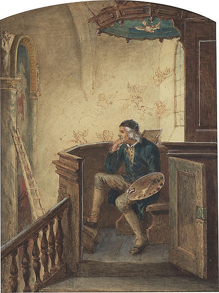 Bengt Nordenberg Selfportrait in the Pulpit of Virestad Church